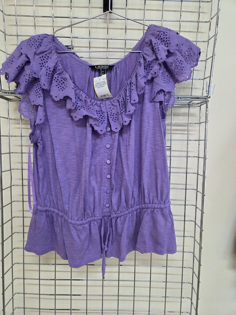 Ralph Lauren Ruffle Button Cami sz L