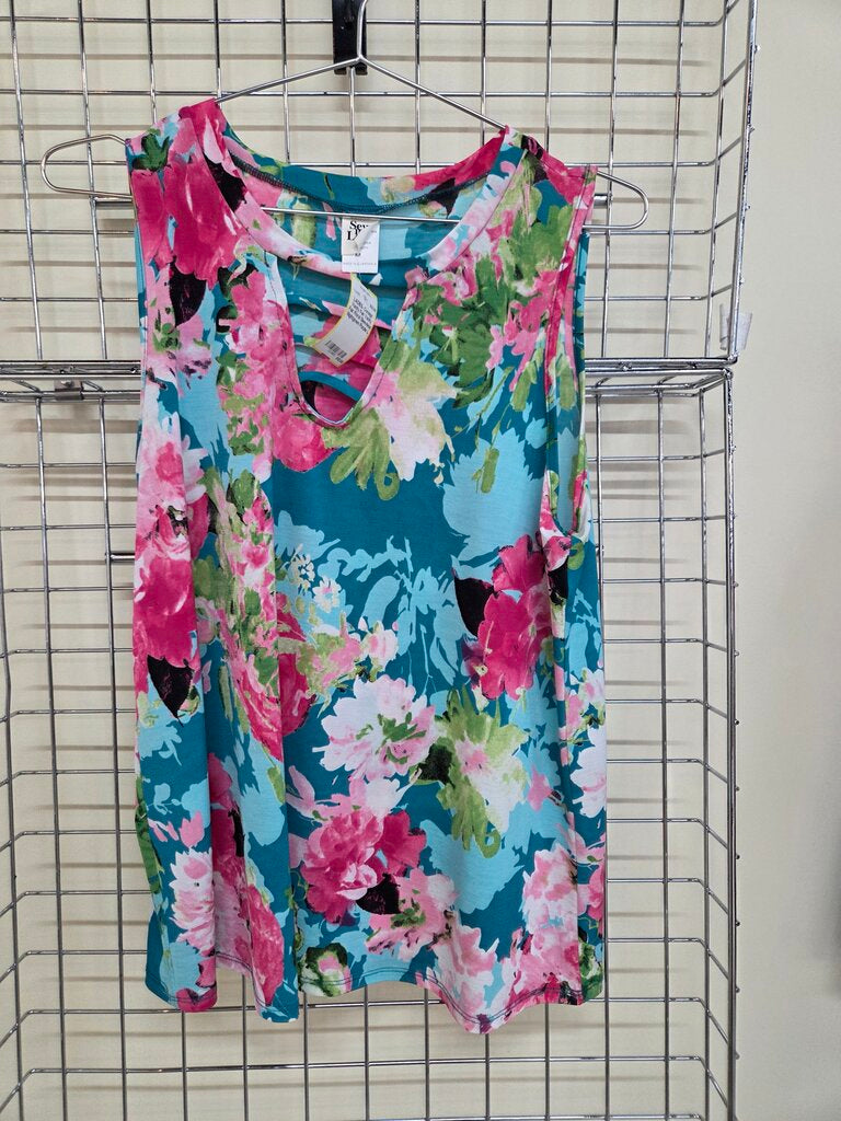 Vanity Fair Floral Sleeveless night gown Sz L