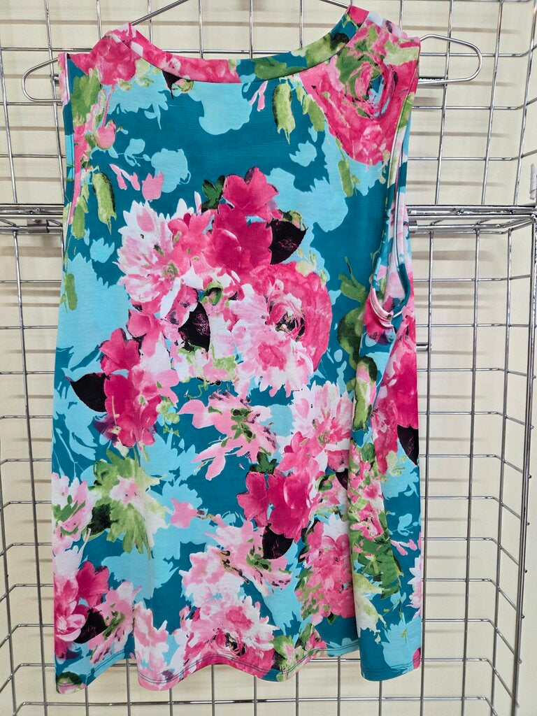 Vanity Fair Floral Sleeveless night gown Sz L