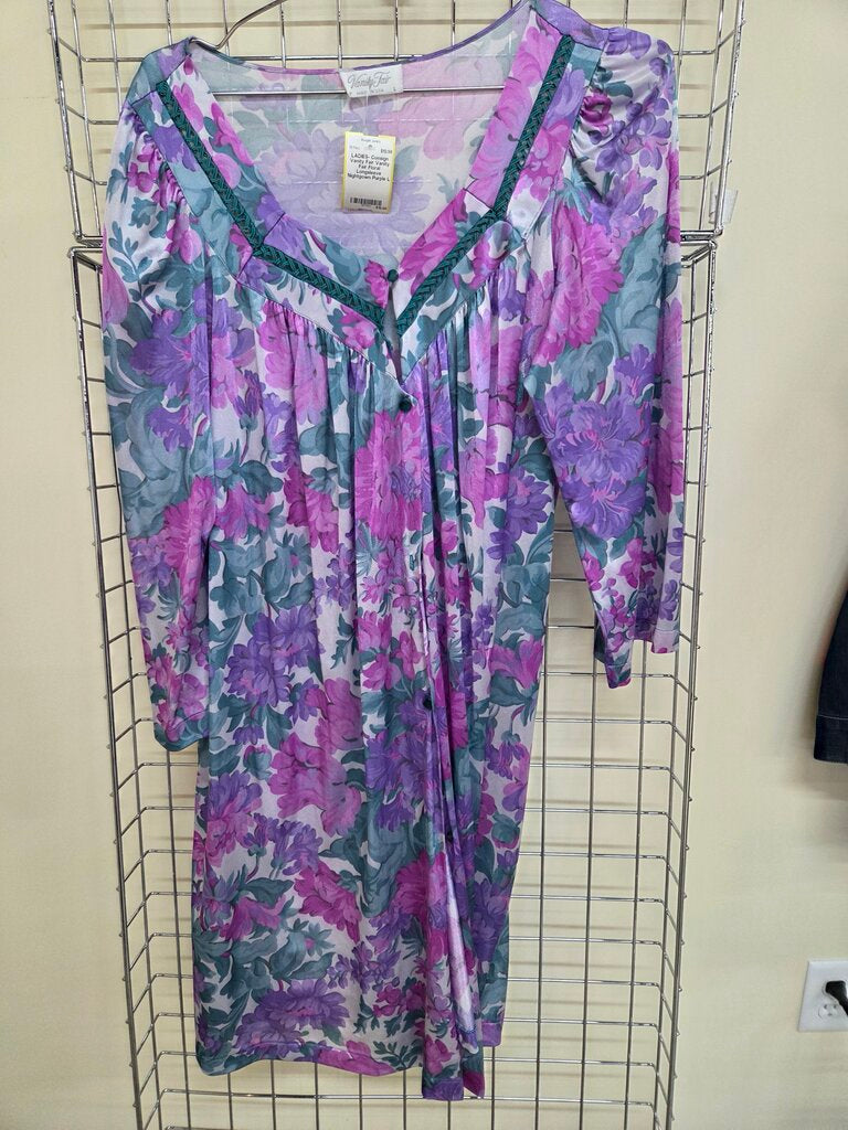 Vanity Fair Floral Long sleeve Nightgown