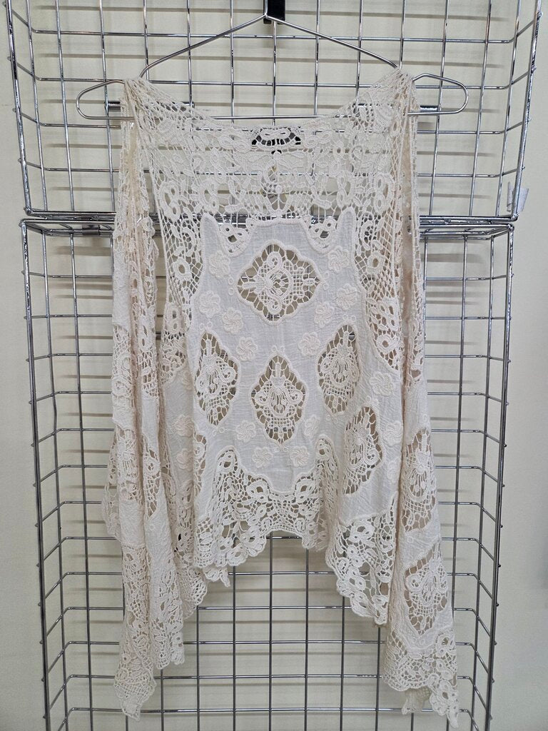 POL Lace Knit Sleeveless Kimono M/L