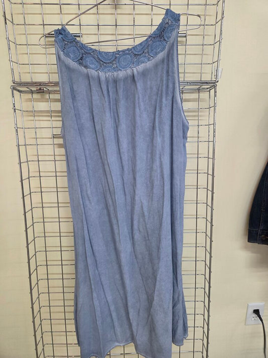 Tribal Jeans Lace Collar Sleeveless Medium Length Dress