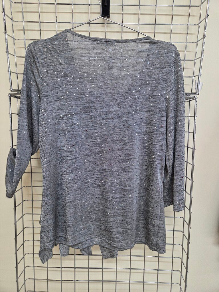 Notations Sparkle Ruffle Long Sleeve Shirt