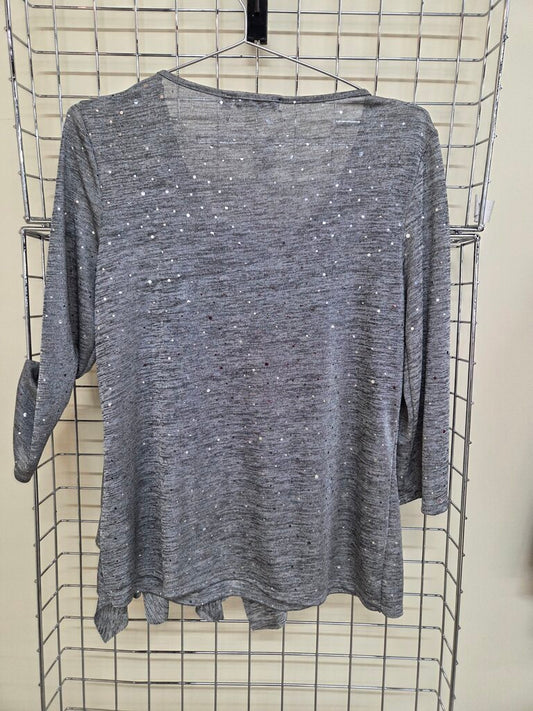 Notations Sparkle Ruffle Long Sleeve Shirt