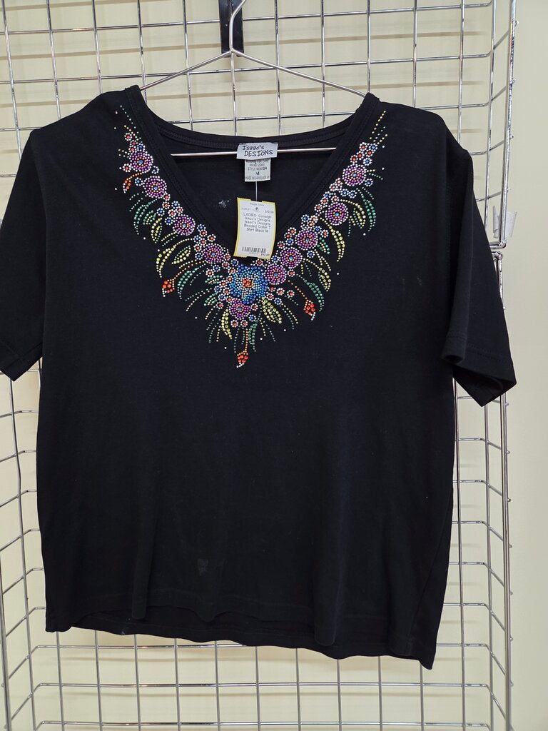 Isaac's Designs Beaded Collar T Shirt