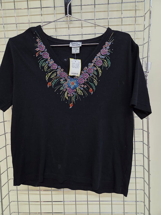 Isaac's Designs Beaded Collar T Shirt