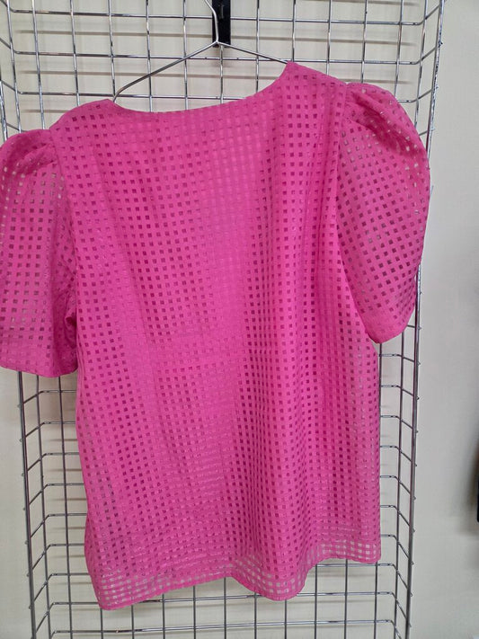 Jodifl Checkered Puff Sleeve Short Sleeve