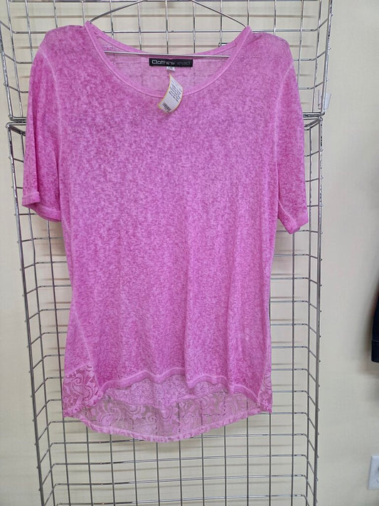 Clothes Head Shear Lace Knit Short Sleeve Shirt