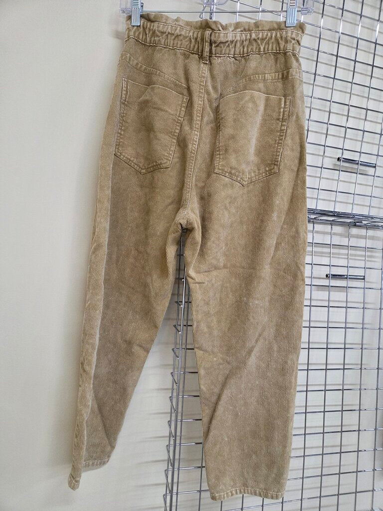 Mustard Seed Corduroy Crop 'paper bag' waist pants Sz S