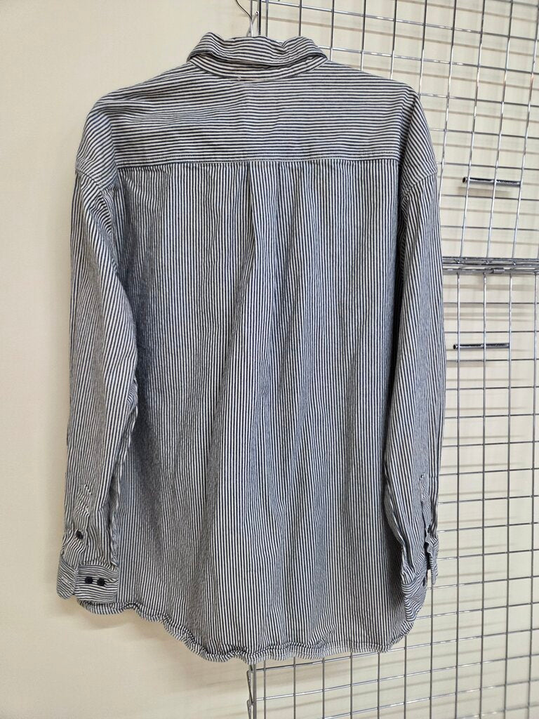Mens Dickies Blk/wht stripe heavy cotton L/S Shirt