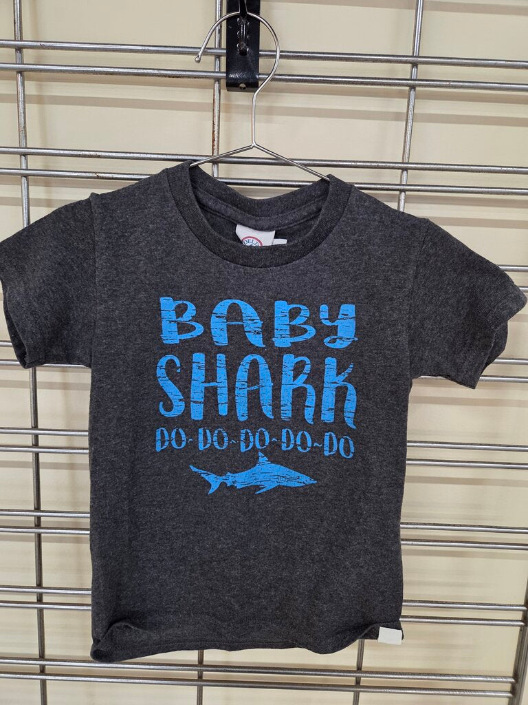 Kids Baby Shark Grey Tee XS
