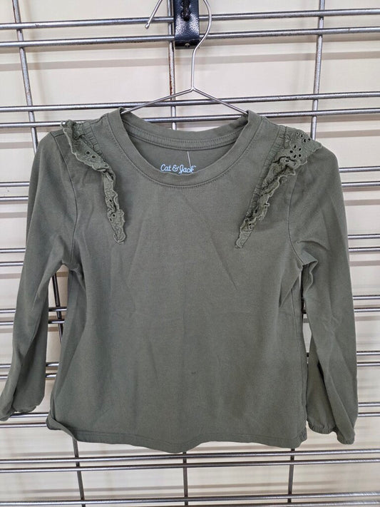 Girl's Cat & Jack l/s Knit Top with Ruffles