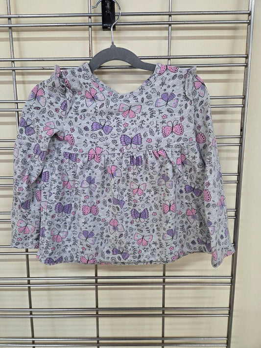 Girls Jumping Beans Smock Top with Butterfly print