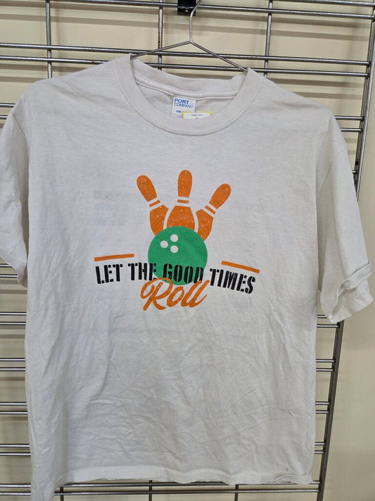 Unisex Adult Size Bowling T Shirt "Let the Good Times Roll"