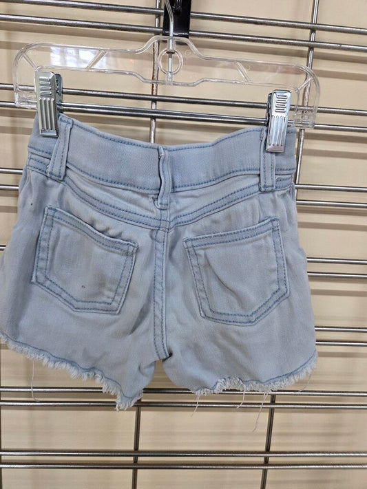 Girls Carters Embroidered blue jean cutoff shorts sz 6
