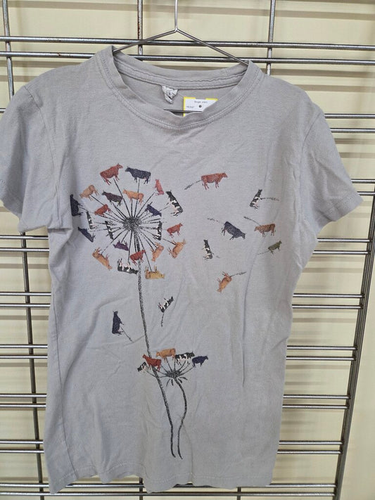 Girls Cow Wish Flower Graphic Tee
