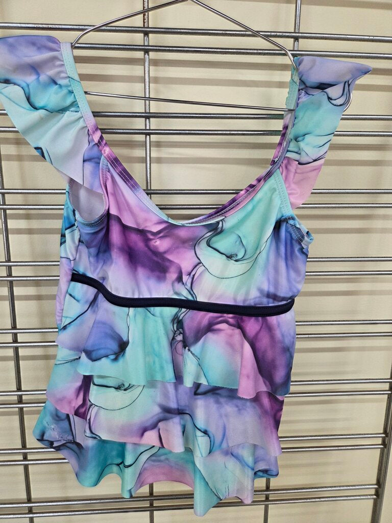 Girls Justice Ruffle Swim Top