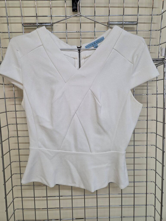 'Antonio Melani' Cap Sleeve Fashion Top with Peplum with Zipper sz S