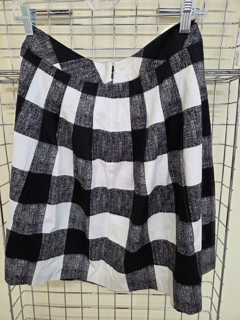 Gigham Side Zip Skirt Knee Length Skirt