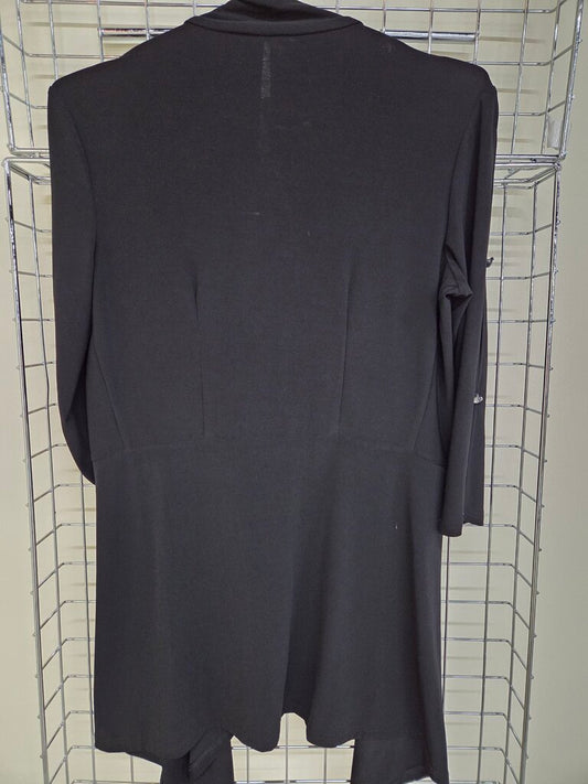 Bracha Nylon Kimino Peekaboo Rhinestone 3/4 Sleeve Shark Style Hem VNT