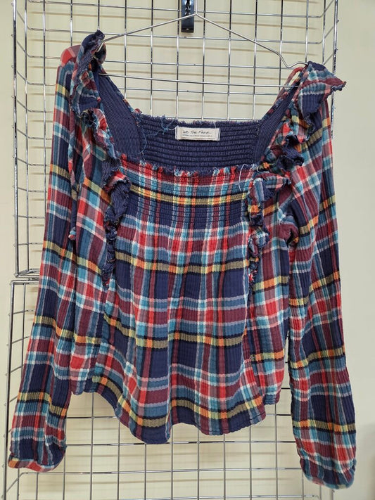 We The Free Plaid Long Sleeve Top sz M