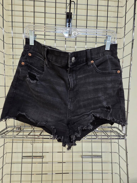 American Eagle Black Distressed Cut Off Shorts sz 14