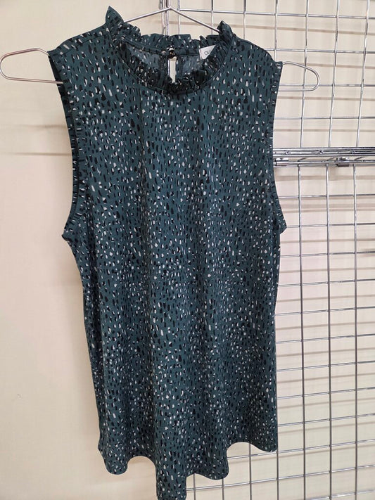 'Olivia Grey' Sleeveless Ruffled top sz S