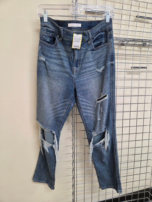 'Eunina' Super High Rise Boyfriend Denim Jeans, Distressed Sz 7/28