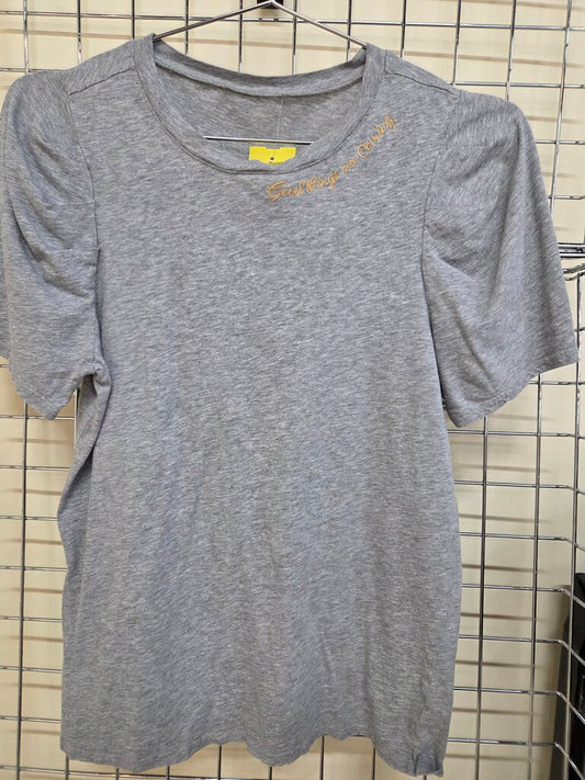 GH (Gearhead Outfitters) with Pleated S/S Ebroidery "Good Things Are Coming" Sz S
