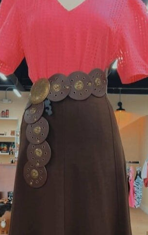 Leather Grommet Belt
