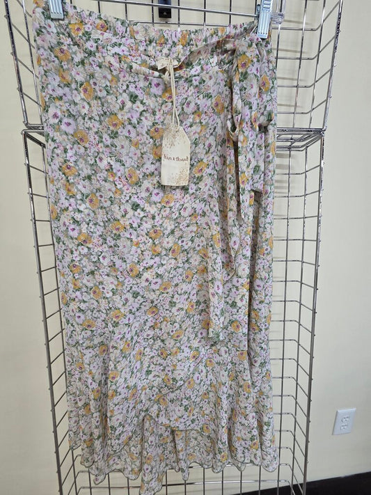NWT 'Hem & Thread' Long Floral Summer Skirt Sz S