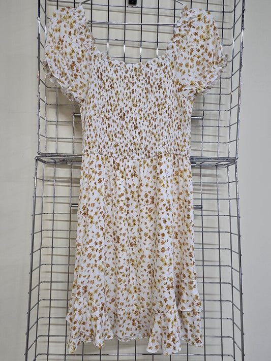 Like New 'Promesa' s/s Ruffled Sleeves Stretch Bodice Short Summer Dress Sz S