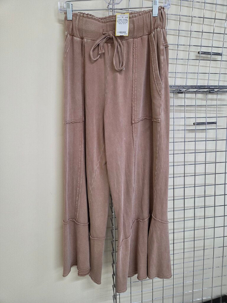 'Easel' Stretch Wide Leg w/ large Leg Ruffle Sz S