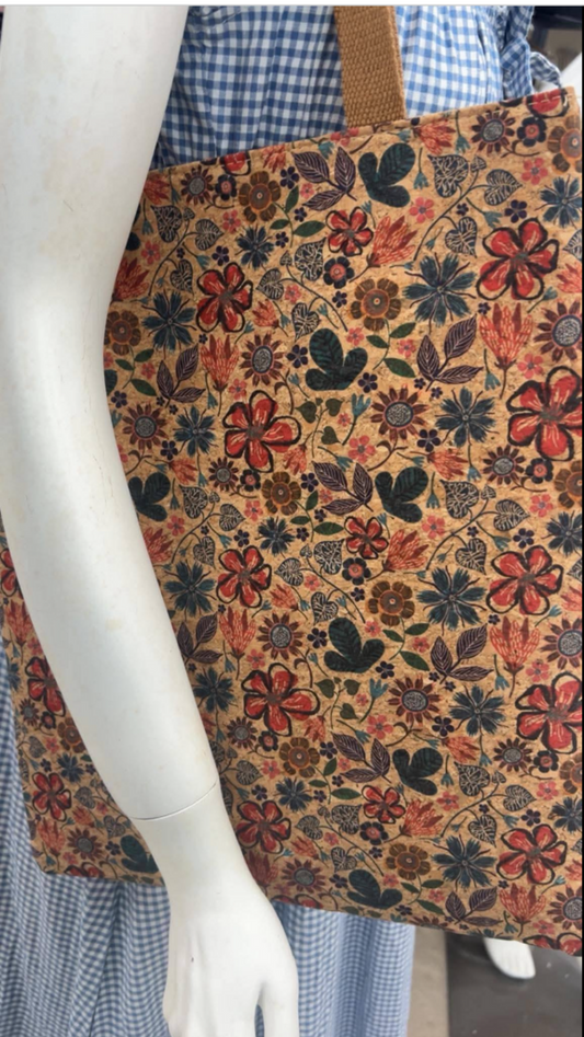 Cork multicolor Floral Tote