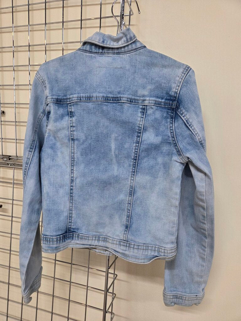 Girls Justice Embroidered Blue Jean Jacket 8/10
