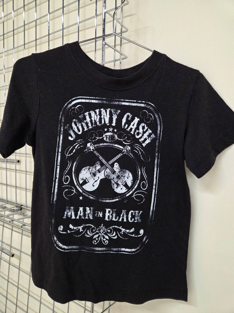Childrens Size 4T Black Johnny Cash Graphic Tee