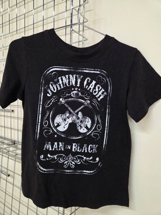 Childrens Size 4T Black Johnny Cash Graphic Tee