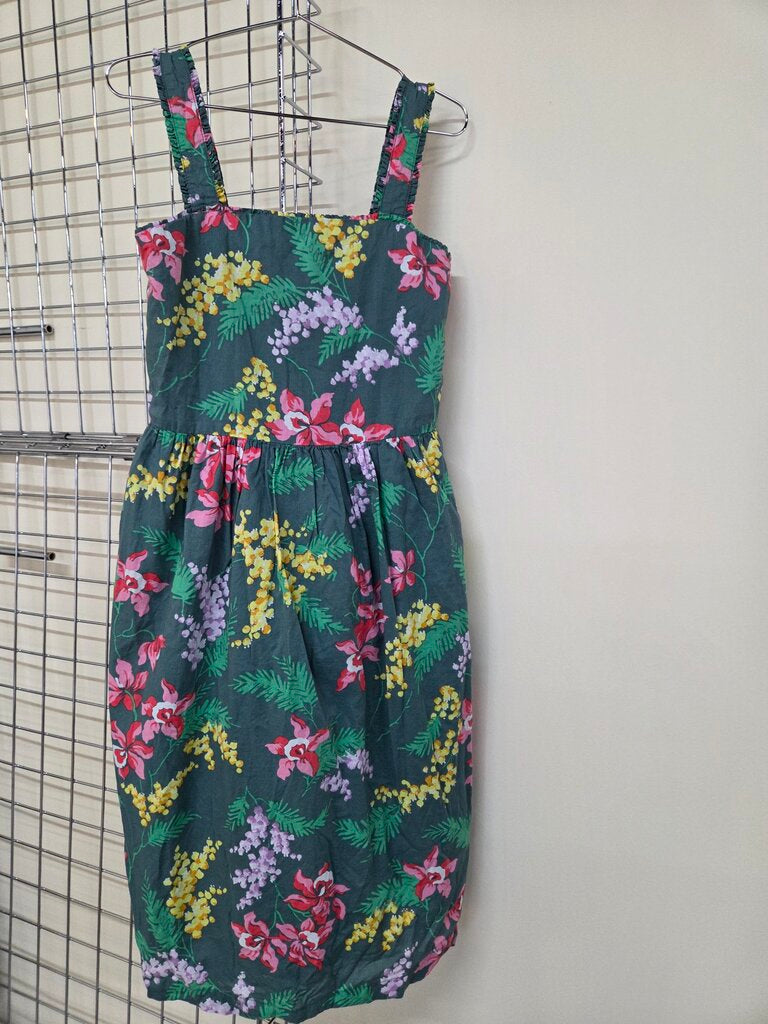 Gap Kids Sleeveless Green Floral Summer Dress