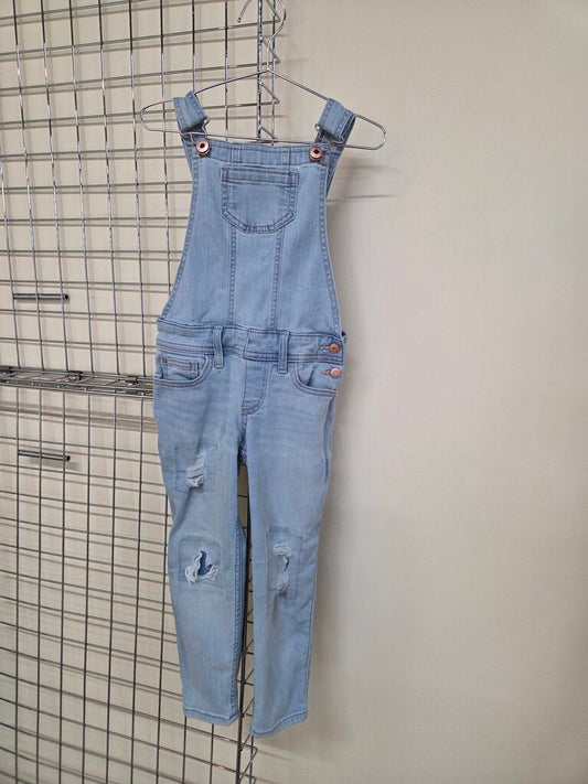 Girls Abercrombie kids blue jean overalls 5/6