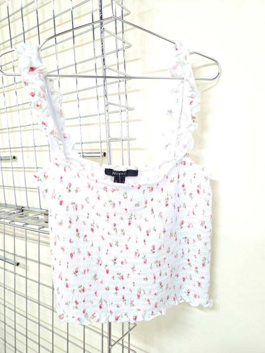 Forever 21 Smocked Bodice Tank Top sz S
