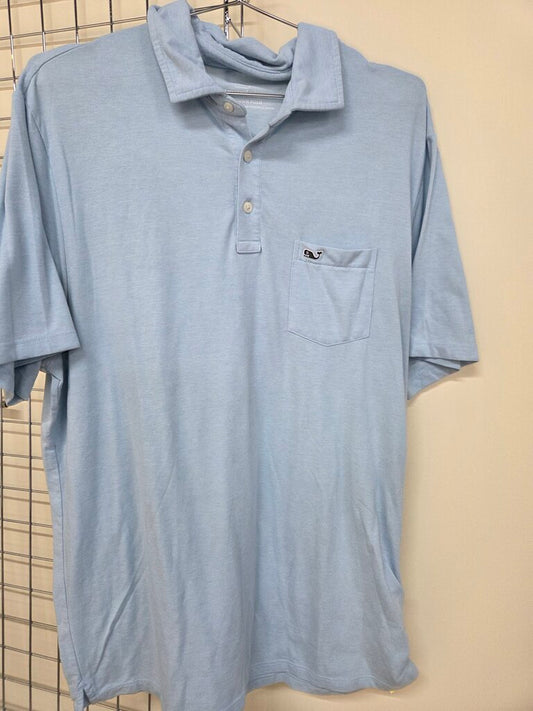 Mens Vineyard Vines Light Blue Short Sleeve Polo sz L