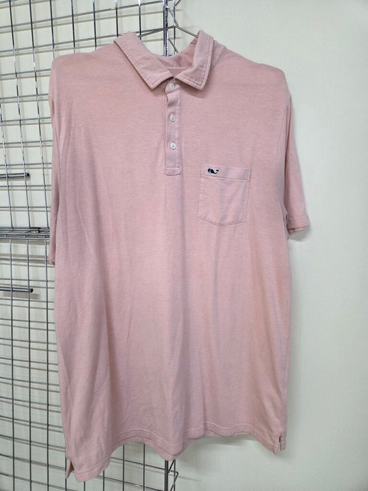 Mens Vineyard Vines Salmon Colored Short Sleeve Polo sz L