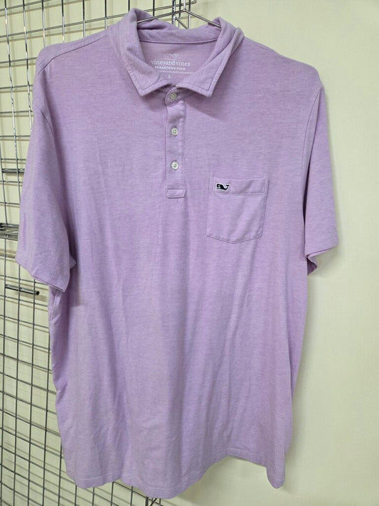 Mens Vineyard Vines Lavender Short Sleeve Polo sz L