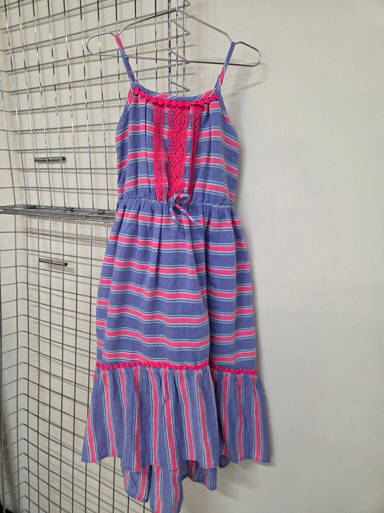 Girls Cat & Jack Pink & Purple Striped Dress M 7/8