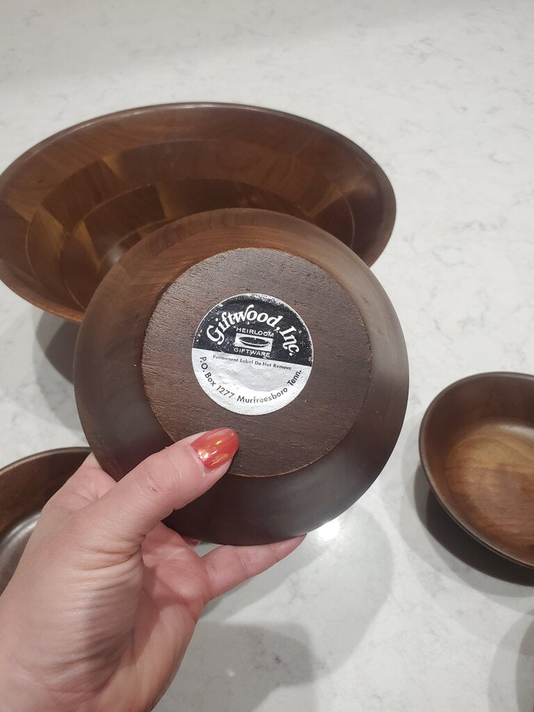 Giftwood heirloom wood bowls set of 7