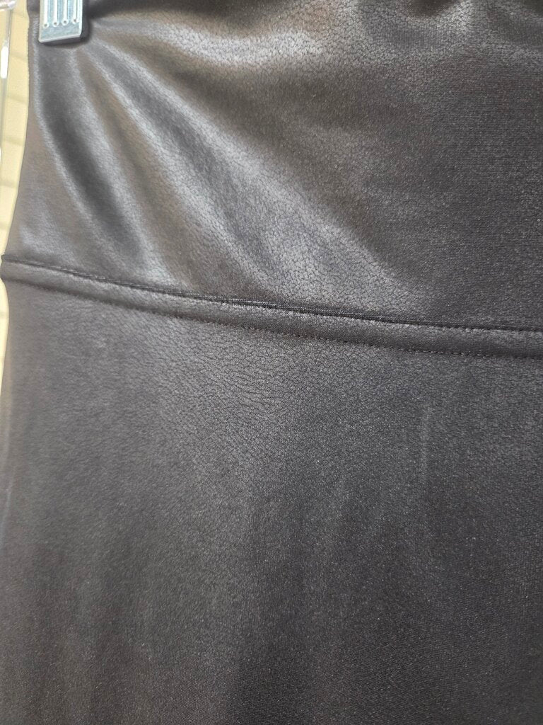 Women Black faux leather leggings by Spanx