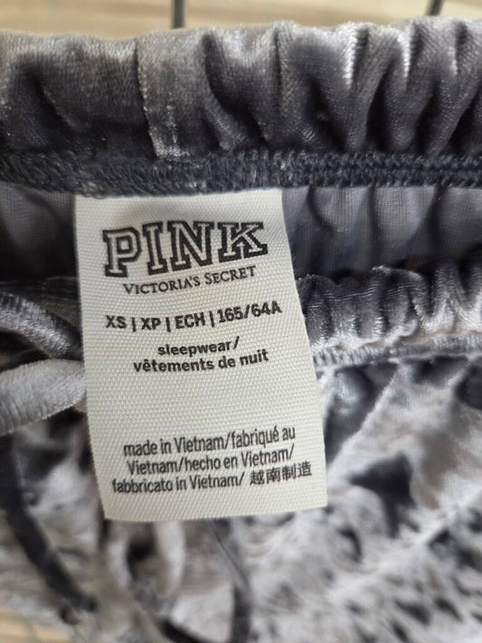 Womens PINK grey velvet lounge shorts