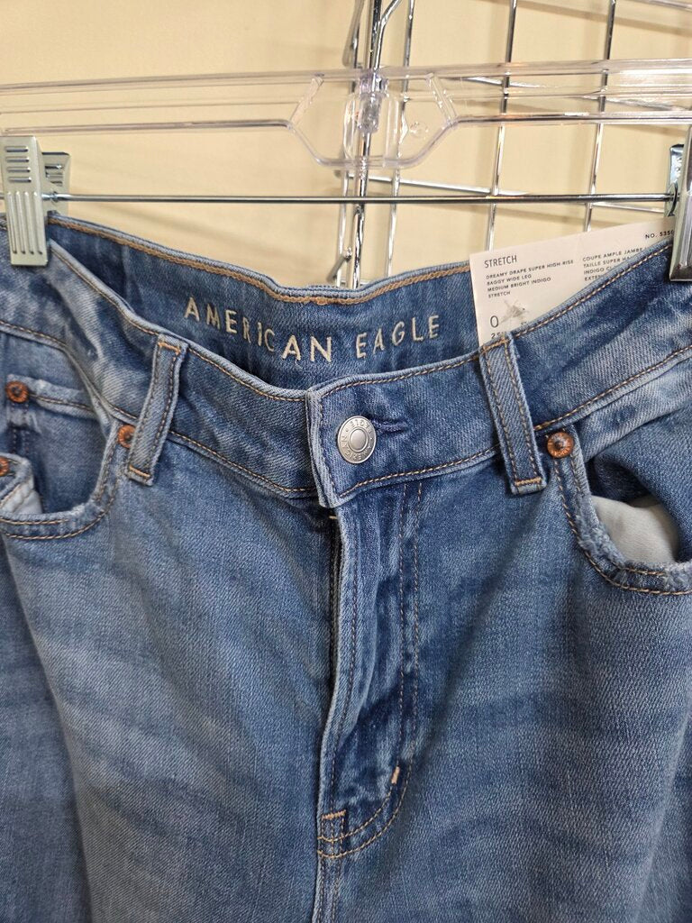 Womens American Eagle Dreamy Drape Super High-Rise Baggy Wide-Leg Jeans