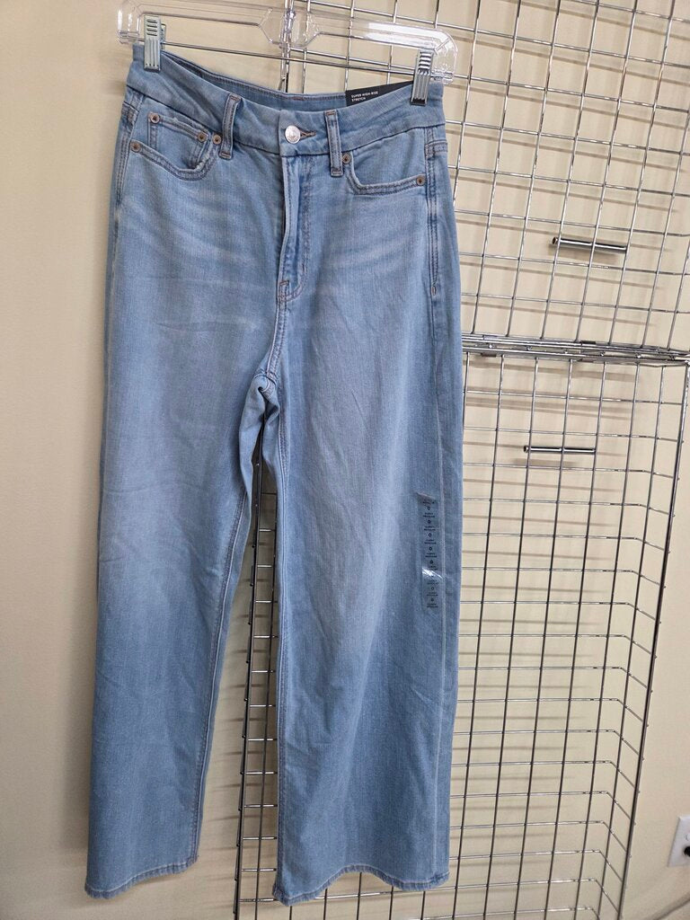 Womens American Eagle Curvy Dreamy Drape Baggy Wide Leg Jeans