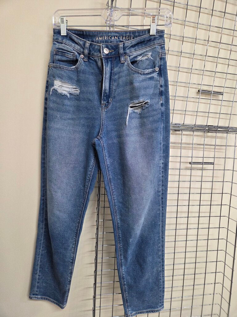 Womens American Eagle Mom Straight Jeans